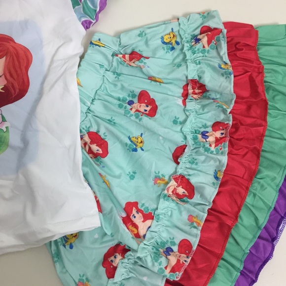 Mermaid Ariel Cute two piece outfit skirt top - Picture 5 of 7
